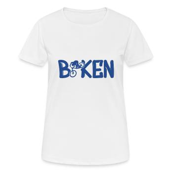 biken - Frauen T-Shirt atmungsaktiv - Weiß - Vorne - AI Model Female 172 dark (172cm)