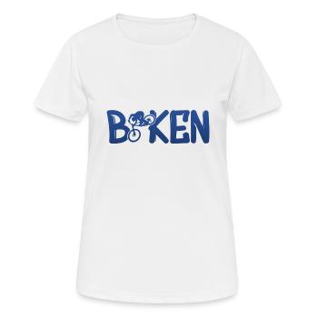 Biken Fahrrad Bike - Frauen T-Shirt atmungsaktiv - Weiß - Vorne - AI Model Female 172 dark (172cm)