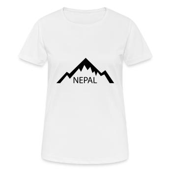 Nepal - Frauen T-Shirt atmungsaktiv - Weiß - Vorne - AI Model Female 172 dark (172cm)