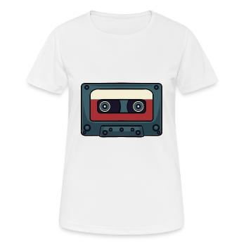 Cassette rétro Bande audio - T-shirt respirant Femme - blanc - Devant - AI Model Female 172 dark (172cm)