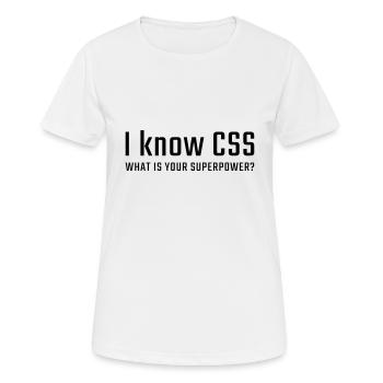 Je connais CSS - T-shirt respirant Femme - blanc - Devant - AI Model Female 172 dark (172cm)