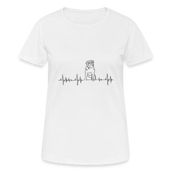 Mops - Frauen T-Shirt atmungsaktiv - Weiß - Vorne - AI Model Female 172 dark (172cm)