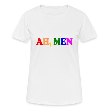 Ah men - Frauen T-Shirt atmungsaktiv - Weiß - Vorne - AI Model Female 172 dark (172cm)