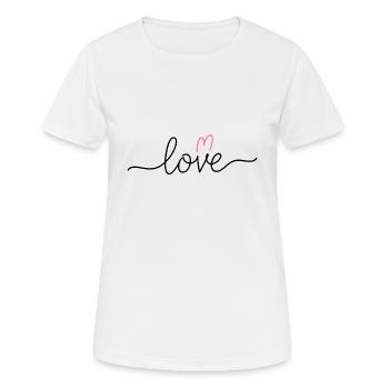 Love V-Heart – Simple and modern love writing - Women's Breathable T-Shirt - white - Front - AI Model Female 172 dark (172cm)