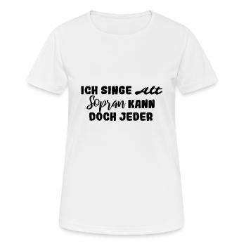 alt sopran - Frauen T-Shirt atmungsaktiv - Weiß - Vorne - AI Model Female 172 dark (172cm)