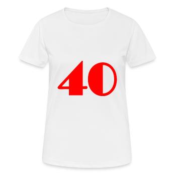 40. 40 JAHRE. 40-jähriges Jubiläum. GEBURTSTAG 40 JAHRE. - Frauen T-Shirt atmungsaktiv - Weiß - Vorne - AI Model Female 172 dark (172cm)