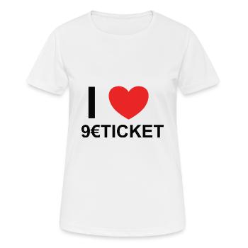 9 Euro Ticket Zug Deutschlandweit Nahverkehr - Frauen T-Shirt atmungsaktiv - Weiß - Vorne - AI Model Female 172 dark (172cm)