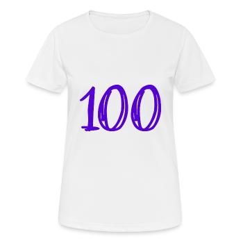 100 ANS. 100e ANNIVERSAIRE. ANNIVERSAIRE 100 ANS. - T-shirt respirant Femme - blanc - Devant - AI Model Female 172 dark (172cm)