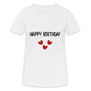 ALLES GUTE ZUM GEBURTSTAG!. ALLES GUTE ZUM GEBURTSTAG!. JAHRESTAG. - Frauen T-Shirt atmungsaktiv - Weiß - Vorne - AI Model Female 172 dark (172cm)