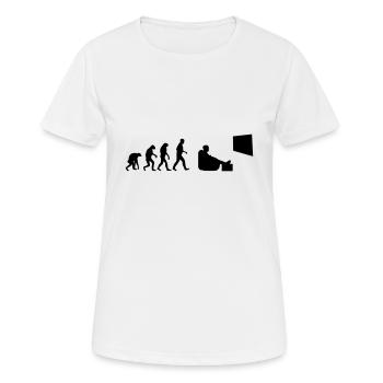 Fernsehen Bingewatching Serienmarathonevolution - Frauen T-Shirt atmungsaktiv - Weiß - Vorne - AI Model Female 172 dark (172cm)