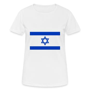 ISRAËL - T-shirt respirant Femme - blanc - Devant - AI Model Female 172 dark (172cm)