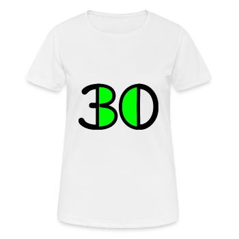 30. 30 YEARS. 30TH ANNIVERSARY. 30 YEARS ANNIVERSARY - Women's Breathable T-Shirt - white - Front - AI Model Female 172 dark (172cm)