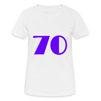 70. 70 ANS. 70e ANNIVERSAIRE. ANNIVERSAIRE 70 ANS. - T-shirt respirant Femme - blanc - Devant - AI Model Female 172 dark (172cm)