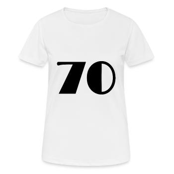 70 ANS. 70e ANNIVERSAIRE. ANNIVERSAIRE 70 ANS. 70 - T-shirt respirant Femme - blanc - Devant - AI Model Female 172 dark (172cm)