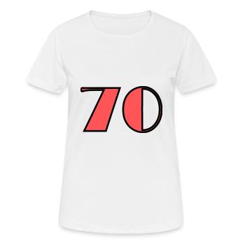 70. 70 ANS. 70e ANNIVERSAIRE. ANNIVERSAIRE 70 ANS. - T-shirt respirant Femme - blanc - Devant - AI Model Female 172 dark (172cm)