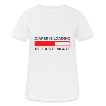 Windel voll Diaper Mama Mutter Vater Papa - Frauen T-Shirt atmungsaktiv - Weiß - Vorne - AI Model Female 172 dark (172cm)