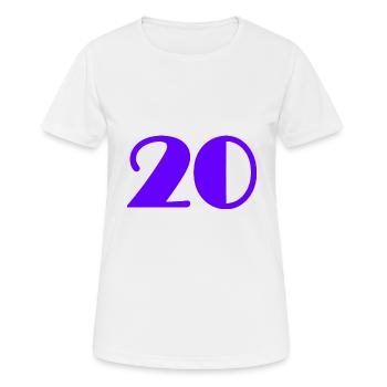 20 ANS,20e ANNIVERSAIRE,ANNIVERSAIRE 20 ANS,20 - T-shirt respirant Femme - blanc - Devant - AI Model Female 172 dark (172cm)