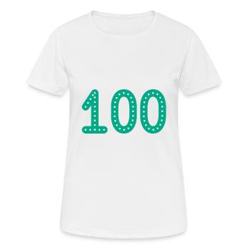 100 ANS. 100e ANNIVERSAIRE. ANNIVERSAIRE 100 ANS. - T-shirt respirant Femme - blanc - Devant - AI Model Female 172 dark (172cm)