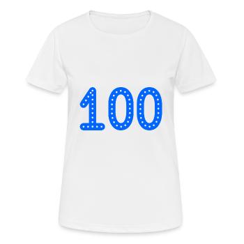 100 ANS. 100e ANNIVERSAIRE. ANNIVERSAIRE 100 ANS. - T-shirt respirant Femme - blanc - Devant - AI Model Female 172 dark (172cm)