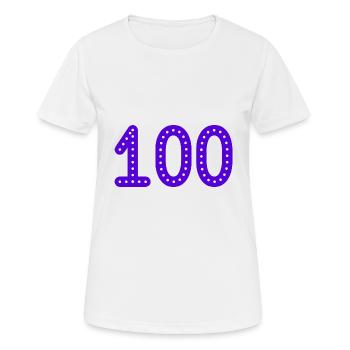 100 ANS. 100e ANNIVERSAIRE. ANNIVERSAIRE 100 ANS. - T-shirt respirant Femme - blanc - Devant - AI Model Female 172 dark (172cm)