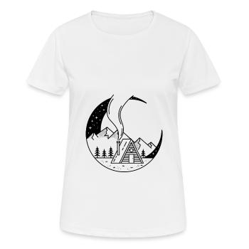 Cabane dans la Lune - T-shirt respirant Femme - blanc - Devant - AI Model Female 172 dark (172cm)