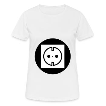 Prise électrique - T-shirt respirant Femme - blanc - Devant - AI Model Female 172 dark (172cm)