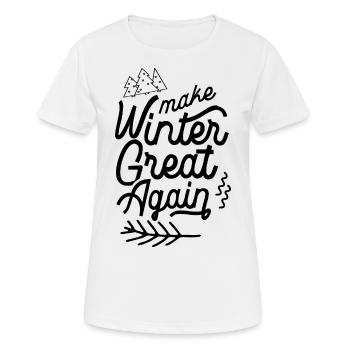 Hiver sort Neige froide Vacances d’hiver - T-shirt respirant Femme - blanc - Devant - AI Model Female 172 dark (172cm)