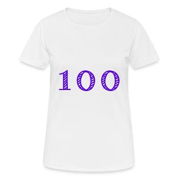 100 ANS. 100e ANNIVERSAIRE. ANNIVERSAIRE 100 ANS. - T-shirt respirant Femme - blanc - Devant - AI Model Female 172 dark (172cm)