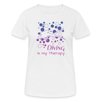 Diving diving - Frauen T-Shirt atmungsaktiv - Weiß - Vorne - AI Model Female 172 dark (172cm)