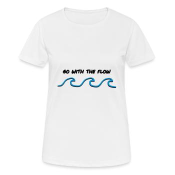 go with the flow - Frauen T-Shirt atmungsaktiv - Weiß - Vorne - AI Model Female 172 dark (172cm)