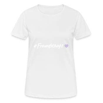 Cœur d’amitié - T-shirt respirant Femme - blanc - Devant - AI Model Female 172 dark (172cm)