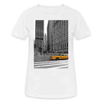NYC Yellow Cabs Trinity Place - T-shirt respirant Femme - blanc - Devant - AI Model Female 172 dark (172cm)