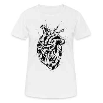 Cœur anatomique - T-shirt respirant Femme - blanc - Devant - AI Model Female 172 dark (172cm)