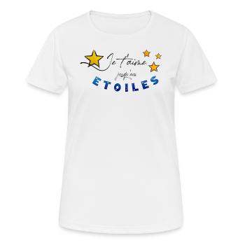 Etoiles d'amour - T-shirt respirant Femme - blanc - Devant - AI Model Female 172 dark (172cm)