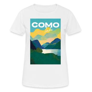 Lake Como Old Travel Poster Retro - Women's Breathable T-Shirt - white - Front - AI Model Female 172 dark (172cm)
