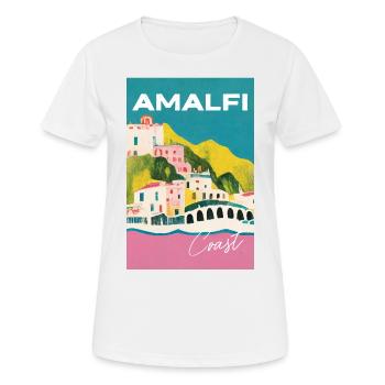 Italy Amalfi Coast Pink Turquoise Vintage Retro - Frauen T-Shirt atmungsaktiv - Weiß - Vorne - AI Model Female 172 dark (172cm)