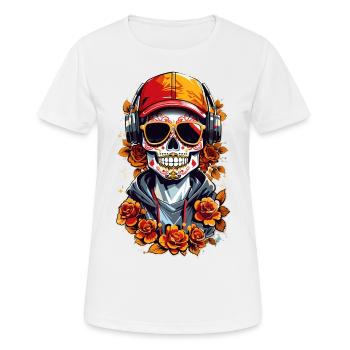 Zucker Schädel - Frauen T-Shirt atmungsaktiv - Weiß - Vorne - AI Model Female 172 dark (172cm)
