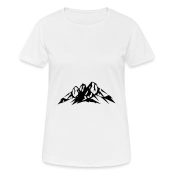 Berge Icon - Frauen T-Shirt atmungsaktiv - Weiß - Vorne - AI Model Female 172 dark (172cm)