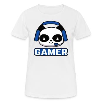 Cadeau Gamer Esport Gaming Gamer Panda Noob - T-shirt respirant Femme - blanc - Devant - AI Model Female 172 dark (172cm)
