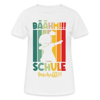 Schule Geschafft Schulabsolvent Schulabgänger 2024 - Frauen T-Shirt atmungsaktiv - Weiß - Vorne - AI Model Female 172 dark (172cm)