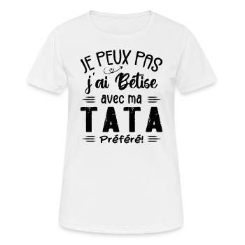 I can't I messed up with my favorite aunt - Women's Breathable T-Shirt - white - Front - AI Model Female 172 dark (172cm)