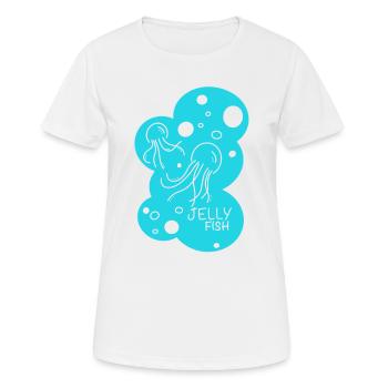Méduse / sous-marin / mer / fellation / natation - T-shirt respirant Femme - blanc - Devant - AI Model Female 172 dark (172cm)