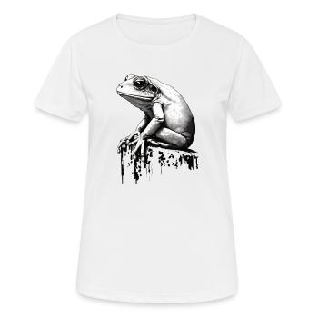 Pochoir de grenouille Art de conception - T-shirt respirant Femme - blanc - Devant - AI Model Female 172 dark (172cm)