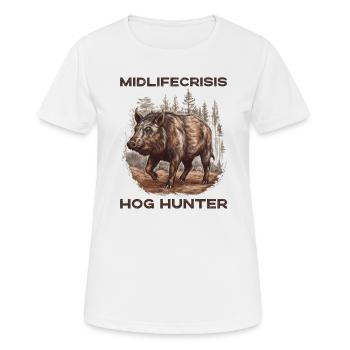 Midlifecrisis Hog Hunter - Women's Breathable T-Shirt - white - Front - AI Model Female 172 dark (172cm)