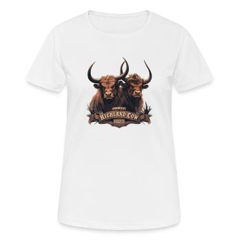Éleveur de vaches Highland haut de gamme - T-shirt respirant Femme - blanc - Devant - AI Model Female 172 dark (172cm)