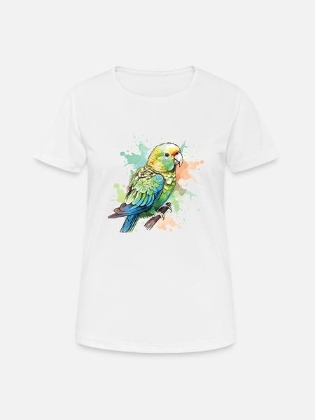 Niedliche Wellensittich-aquarellkunst - Dame T-shirt svedtransporterende - hvid