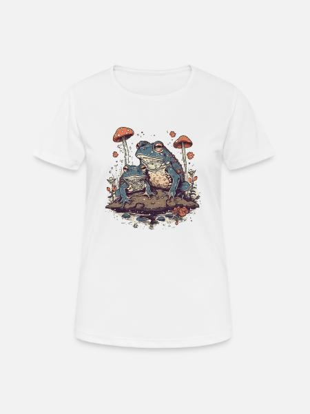 Kröten-liebhaber-paar - Dame T-shirt svedtransporterende - hvid