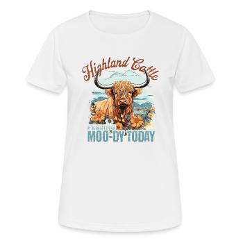 Les bovins des Highlands se sentent robustes aujourd’hui - T-shirt respirant Femme - blanc - Devant - AI Model Female 172 dark (172cm)