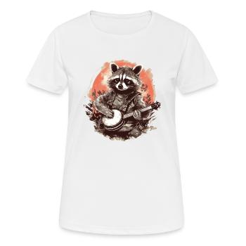 Banjo ludique Raccoon Musique Bluegrass Unique - T-shirt respirant Femme - blanc - Devant - AI Model Female 172 dark (172cm)