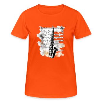Melodic Reed Harmony Clarinette Enthusiast’s Pick - T-shirt respirant Femme - orange néon - Devant - AI Model Female 172 dark (172cm)